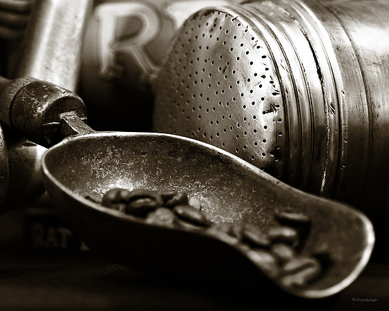 Antique Coffee Scoop And Brewer