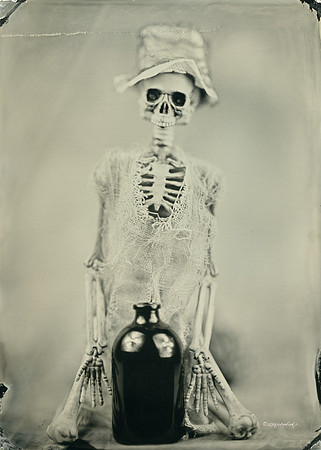 wet plate collodion, Still Life, Skulls, Skeletons, Bones, Graveyards