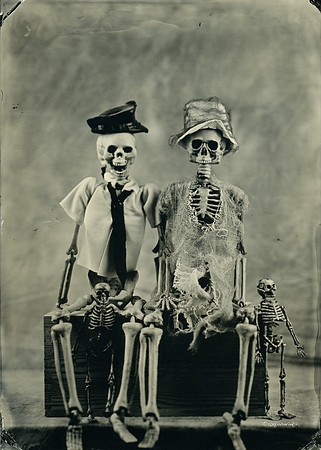 wet plate collodion, Still Life, Skulls, Skeletons, Bones, Graveyards